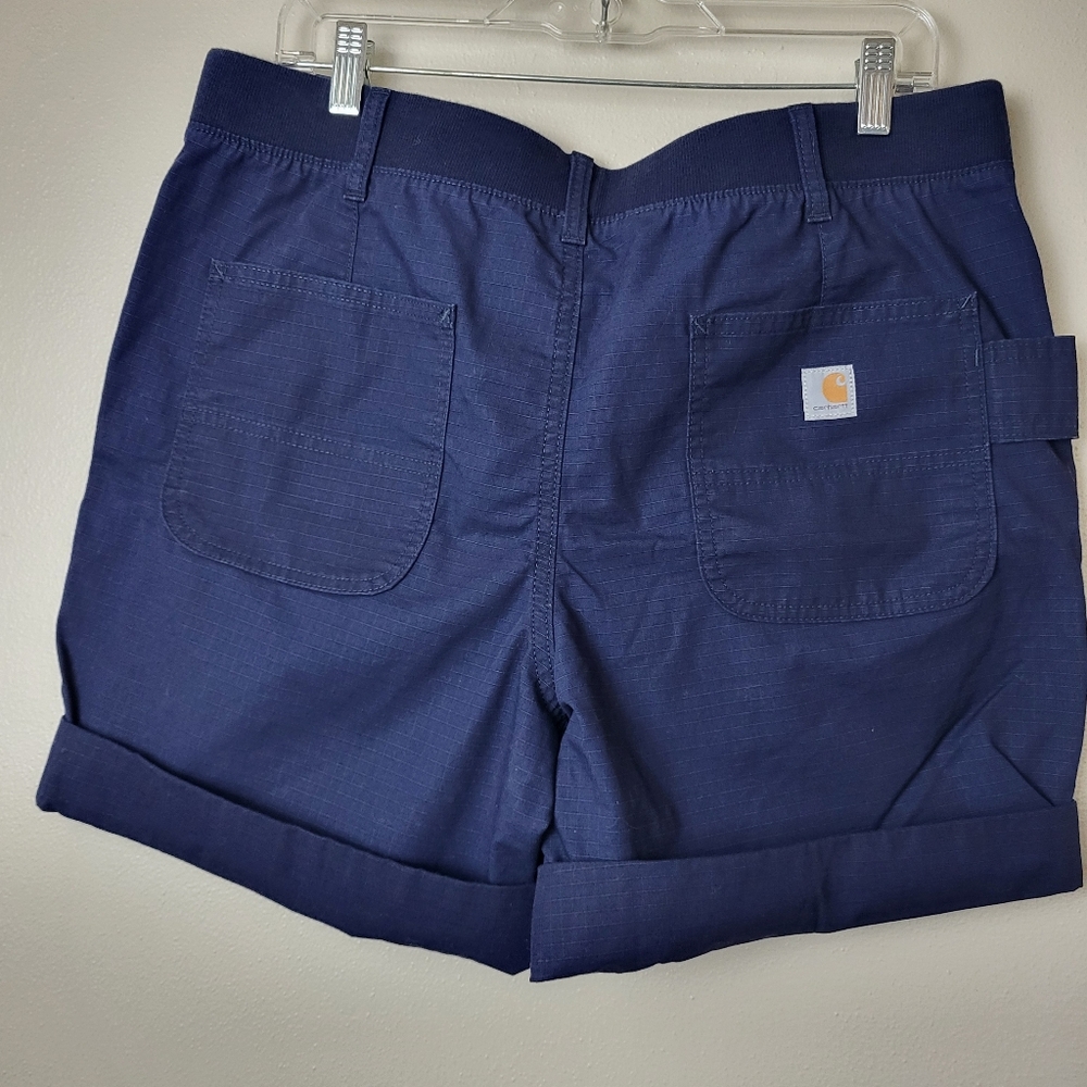 Carhart Force Original Fit Work Short Navy Blue Cuffed Women's‎ Size 14 - Picture 5 of 11